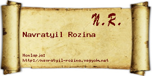 Navratyil Rozina névjegykártya